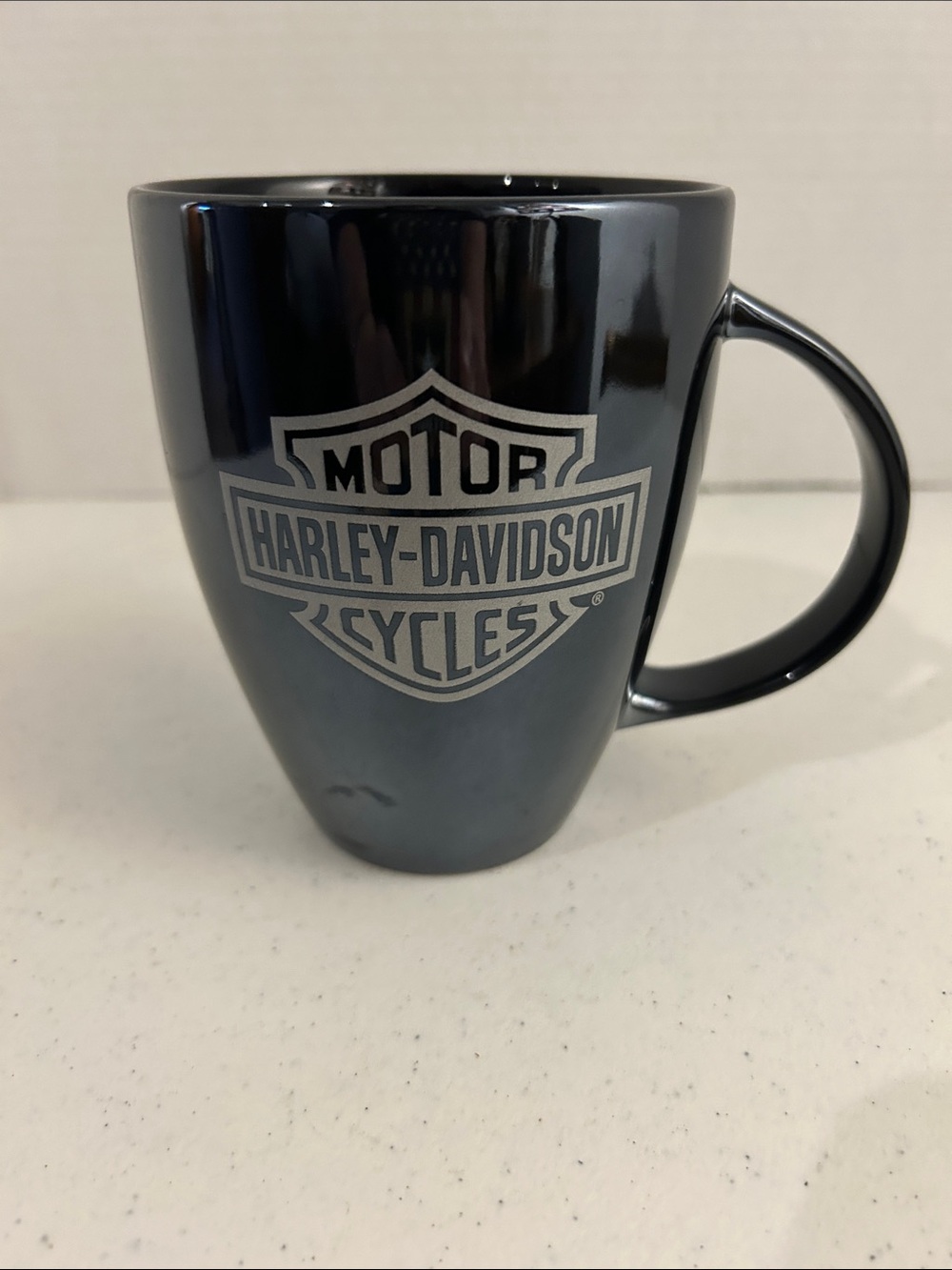 Harley-Davidson Black Ceramic Mug with Silver Shield Logo